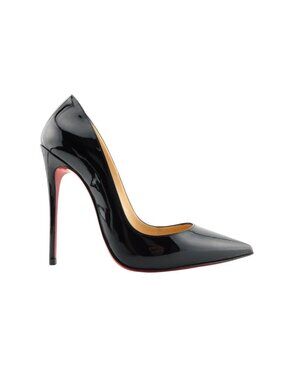 CHRISTIAN LOUBOUTIN Black Patent Leather Classic Stiletto Heel Pumps 35.5